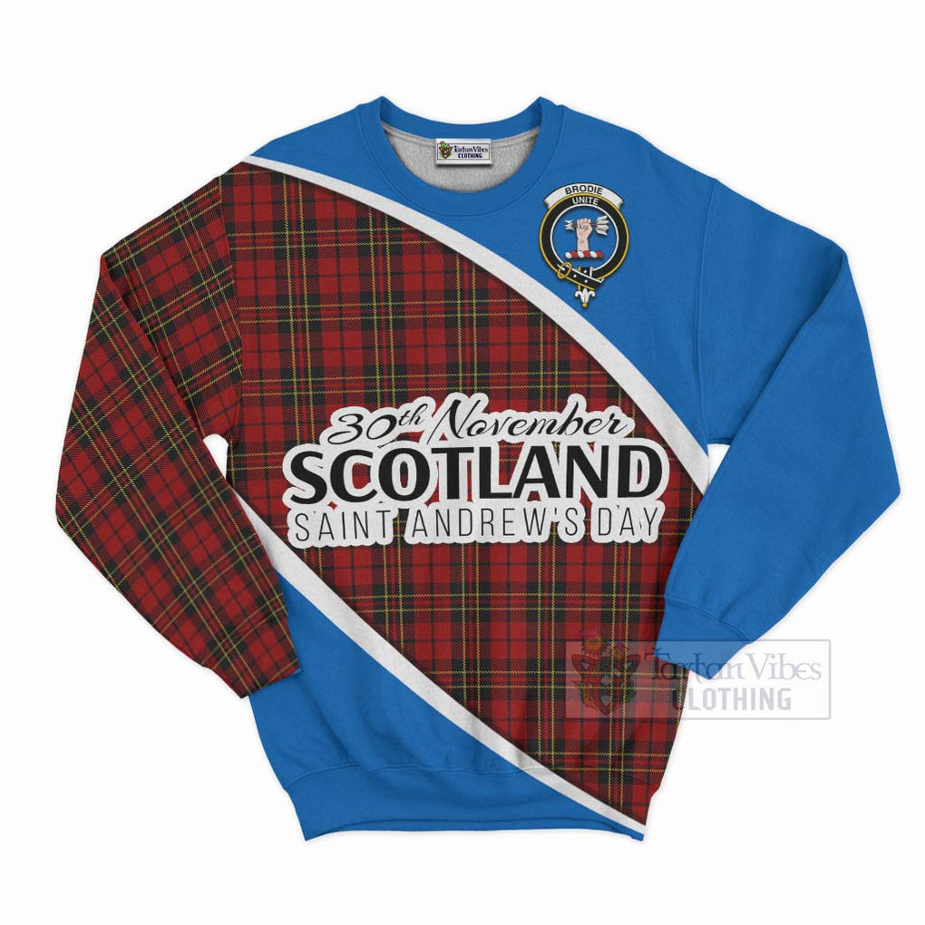 Tartan Vibes Clothing Brodie Family Crest Tartan Sweatshirt Celebrate Saint Andrew's Day in Style