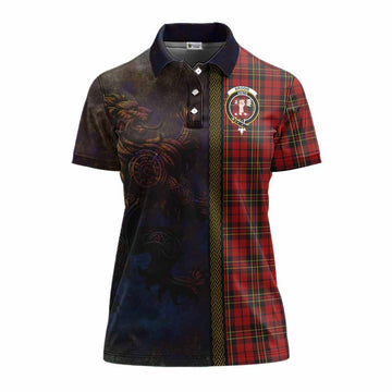 Brodie Tartan Family Crest Women's Polo Shirt Alba Gu Brath Be Brave Lion Ancient Style Women - Tartan Vibes Clothing