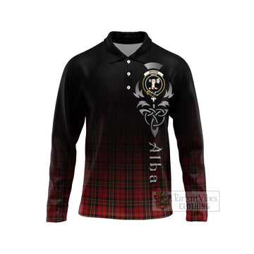 Brodie Tartan Long Sleeve Polo Shirt Featuring Alba Gu Brath Family Crest Celtic Inspired