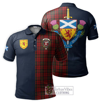 Brodie Tartan Polo Shirt Alba with Scottish Lion Royal Arm Half Style