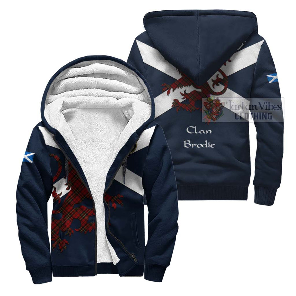 Tartan Vibes Clothing Brodie Tartan Lion Rampant Sherpa Hoodie – Proudly Display Your Heritage with Alba Gu Brath and Clan Name