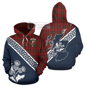 Brodie Tartan Hoodie Featuring Thistle and Scotland Map