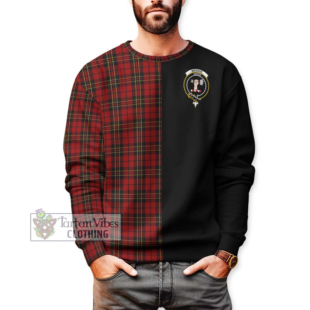 Brodie Tartan Sweatshirt with Family Crest and Half Of Me Style Unisex - Tartanvibesclothing Shop