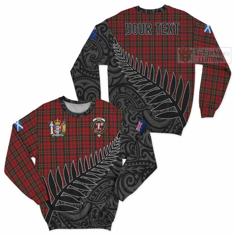 Tartan Vibes Clothing Brodie Crest Tartan Sweatshirt with New Zealand Silver Fern Half Style