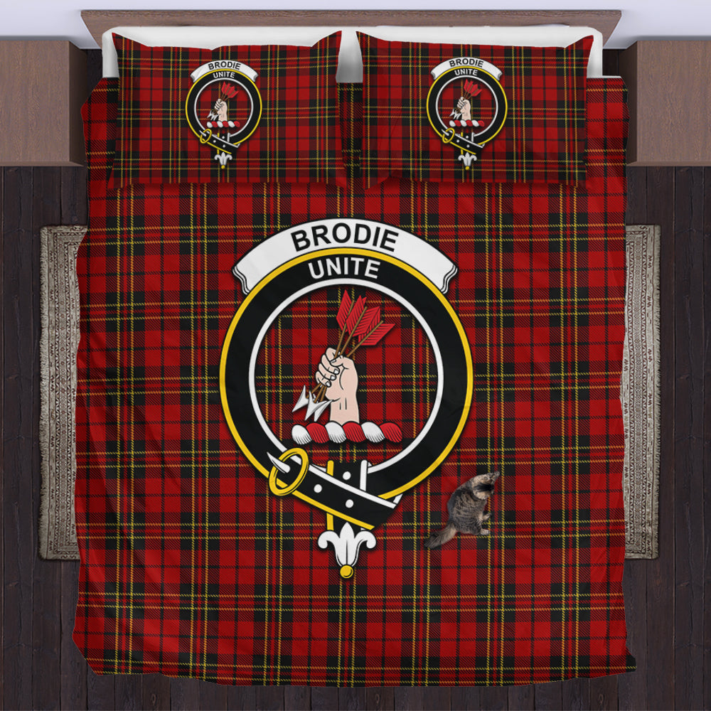 Brodie Tartan Bedding Set with Family Crest US Bedding Set - Tartan Vibes Clothing