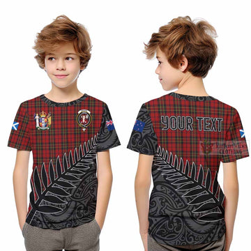 Brodie Crest Tartan Kid T-Shirt with New Zealand Silver Fern Half Style