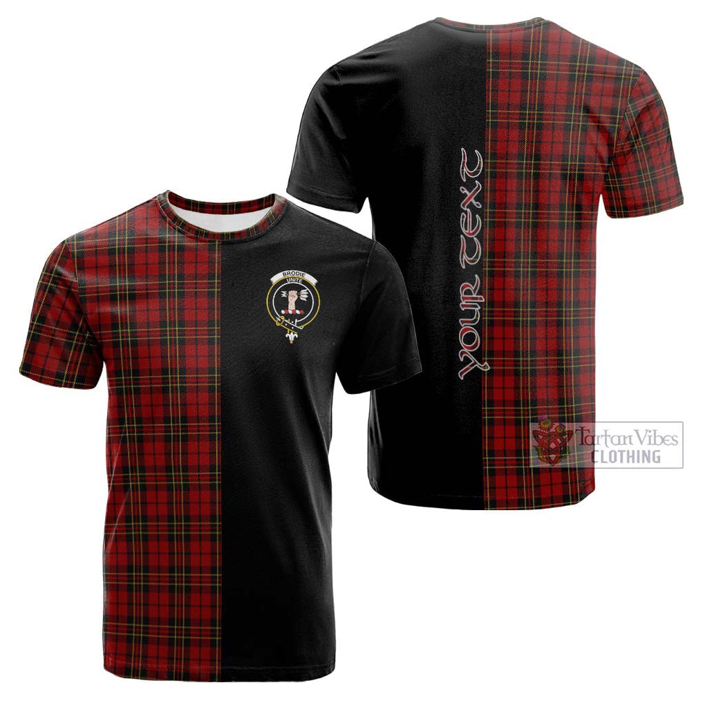 Tartan Vibes Clothing Brodie Tartan Cotton T-shirt with Family Crest and Half Of Me Style