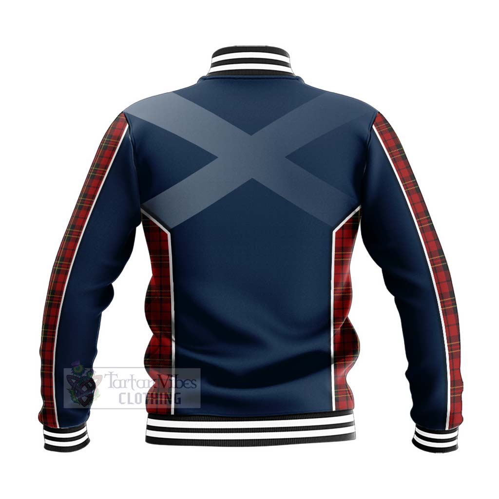 Tartan Vibes Clothing Brodie Tartan Baseball Jacket with Family Crest and Scottish Thistle Vibes Sport Style