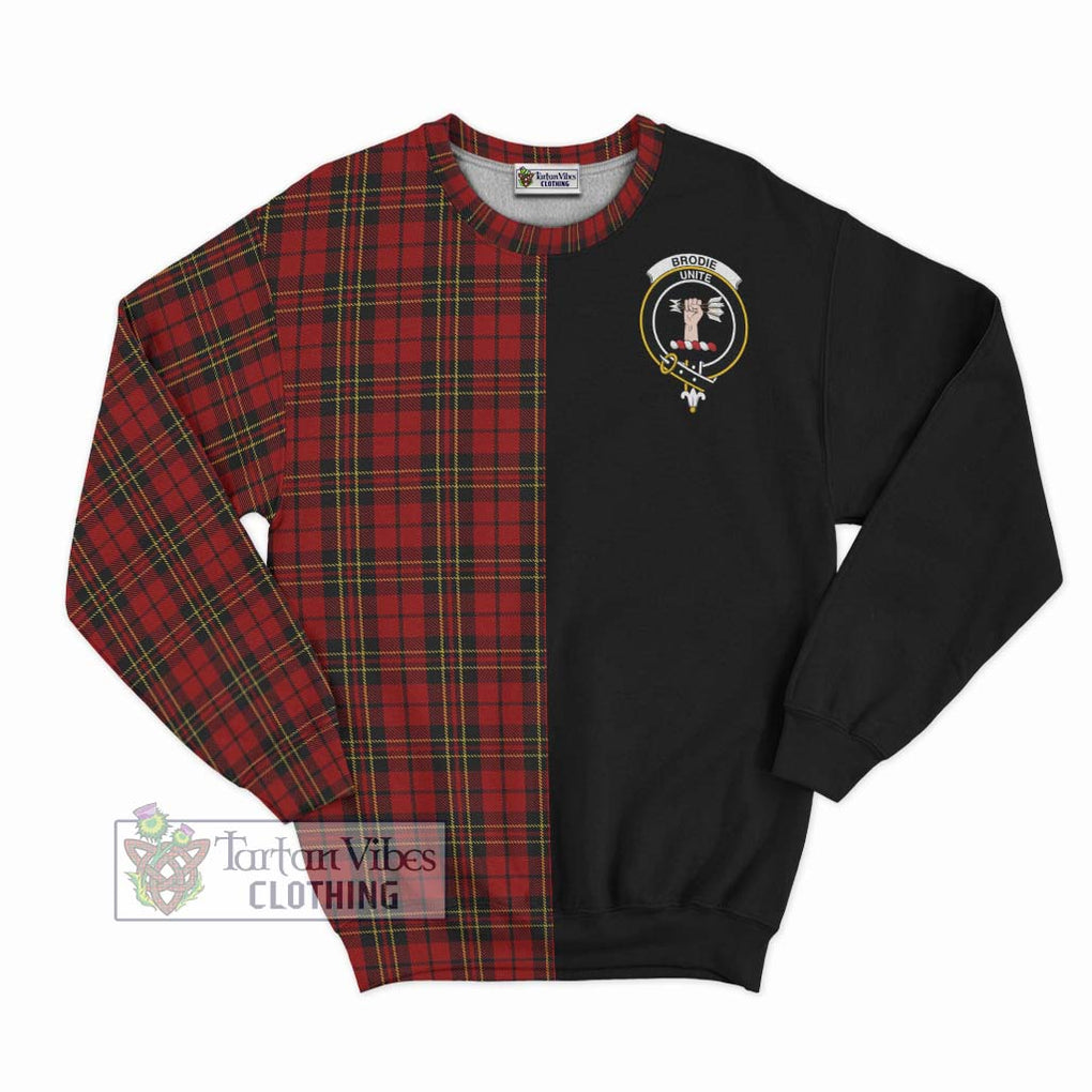 Brodie Tartan Sweatshirt with Family Crest and Half Of Me Style - Tartanvibesclothing Shop