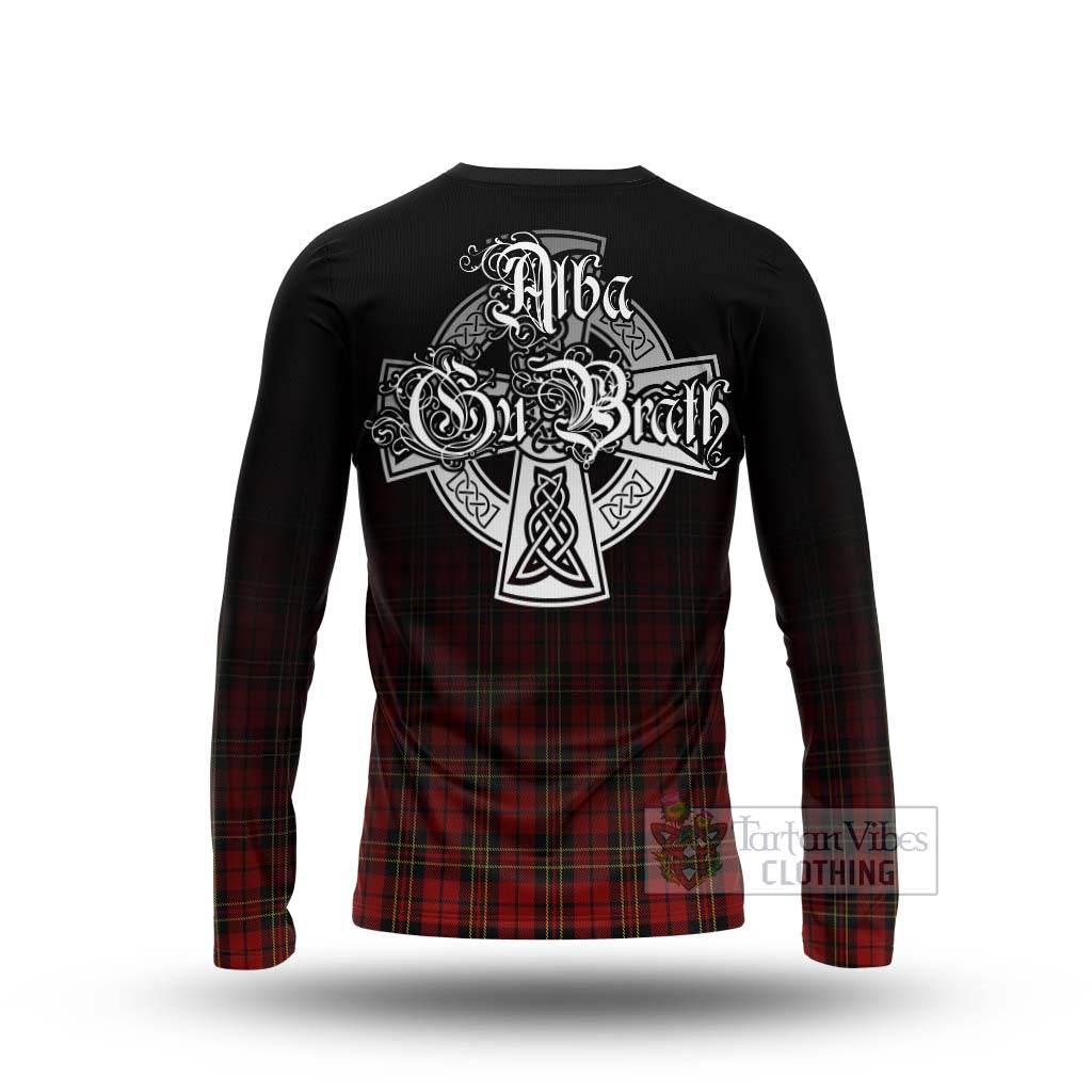 Tartan Vibes Clothing Brodie Tartan Long Sleeve T-Shirt Featuring Alba Gu Brath Family Crest Celtic Inspired