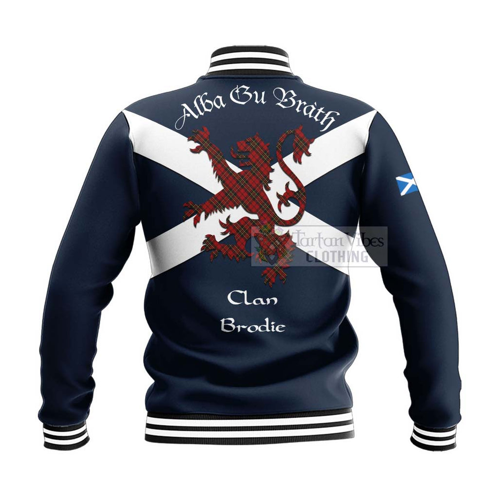 Tartan Vibes Clothing Brodie Tartan Lion Rampant Baseball Jacket – Proudly Display Your Heritage with Alba Gu Brath and Clan Name