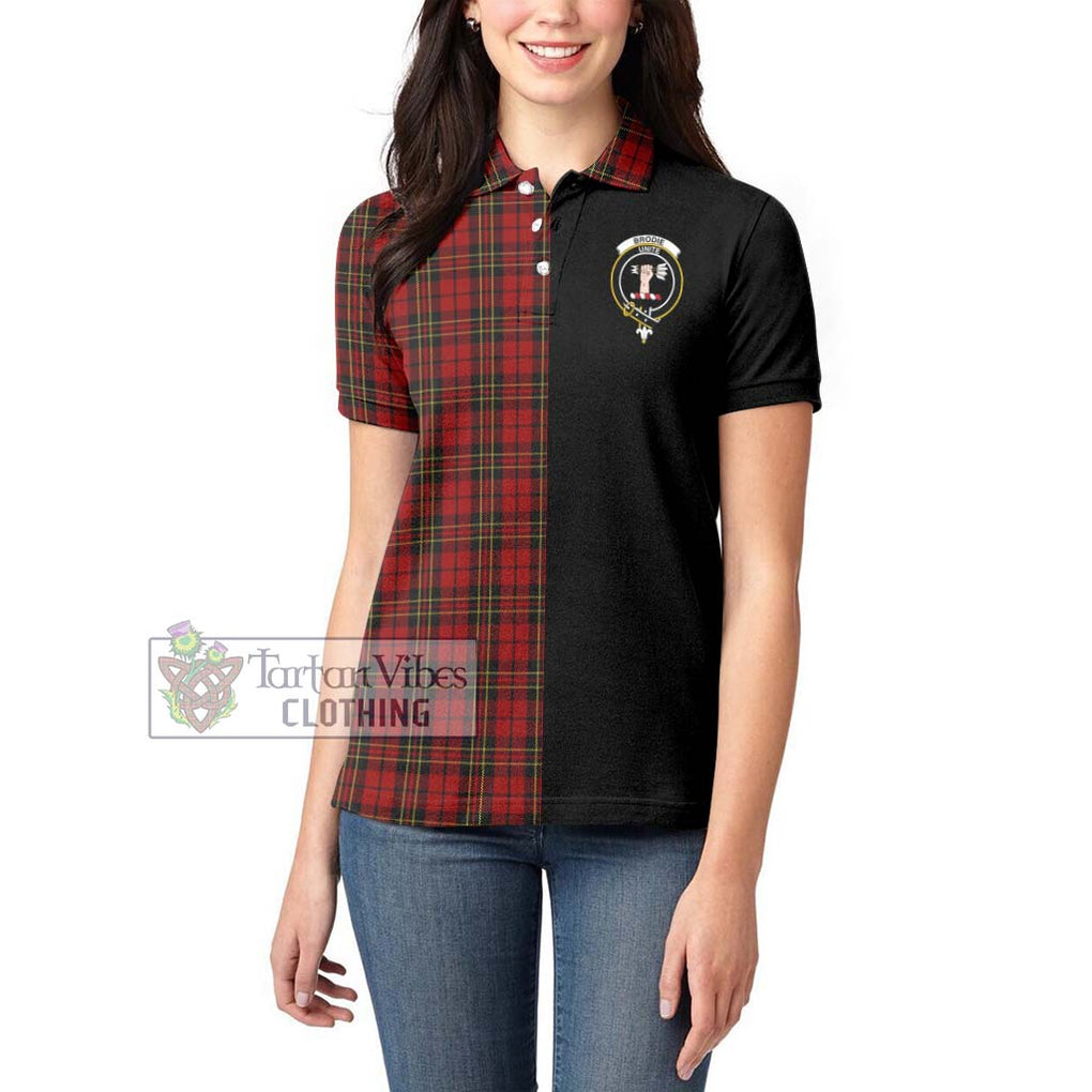 Brodie Tartan Women's Polo Shirt with Family Crest and Half Of Me Style - Tartanvibesclothing Shop