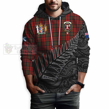 Brodie Crest Tartan Hoodie with New Zealand Silver Fern Half Style