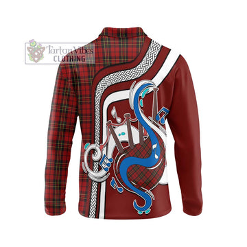 Brodie Tartan Long Sleeve Polo Shirt with Epic Bagpipe Style