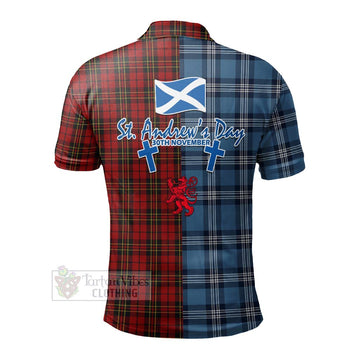 Brodie Tartan Polo Shirt Happy St. Andrew's Day Half Tartan Style