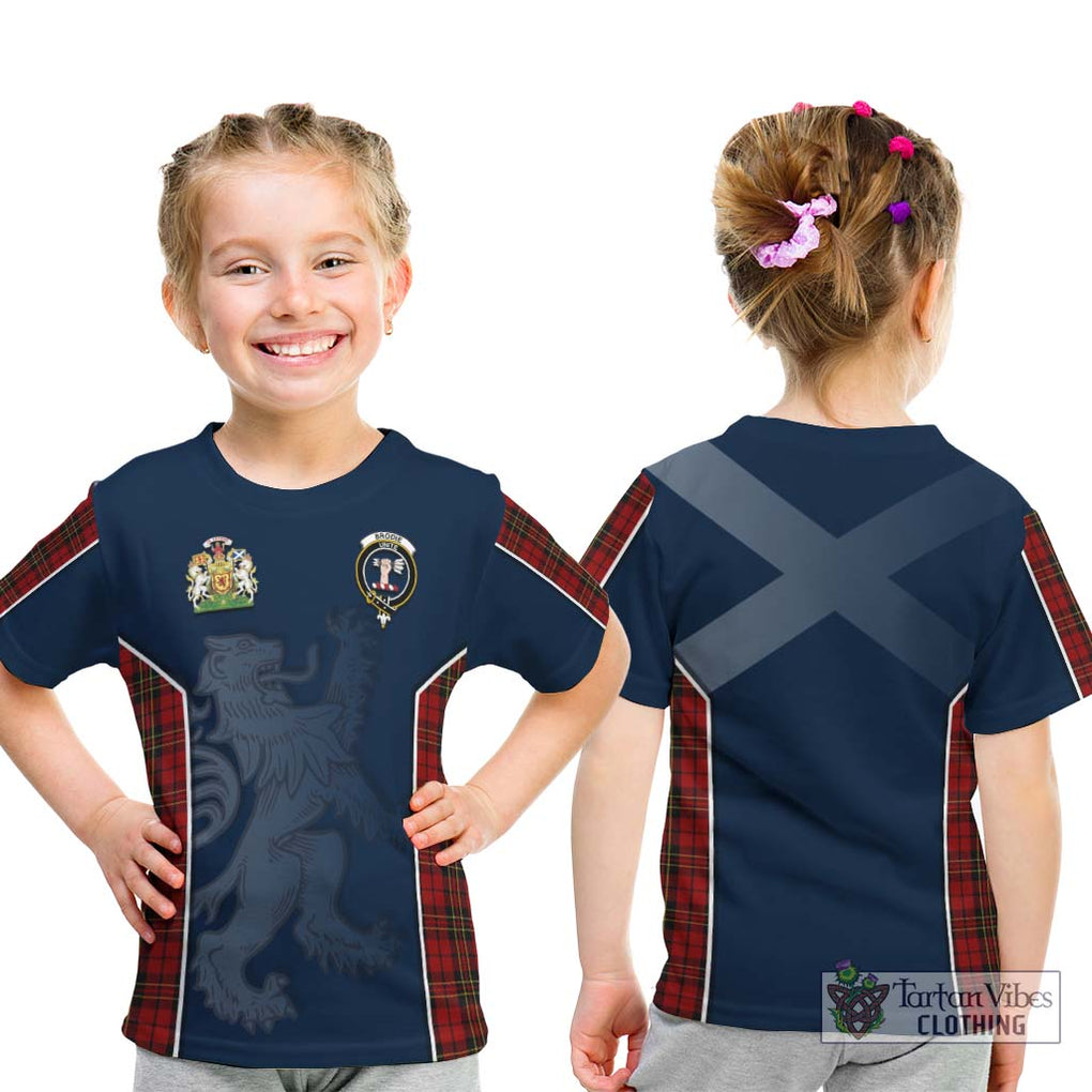 Brodie Tartan Kid T-Shirt with Family Crest and Lion Rampant Vibes Sport Style - Tartan Vibes Clothing