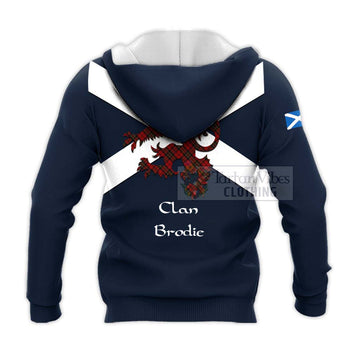 Brodie Tartan Lion Rampant Knitted Hoodie Proudly Display Your Heritage with Alba Gu Brath and Clan Name