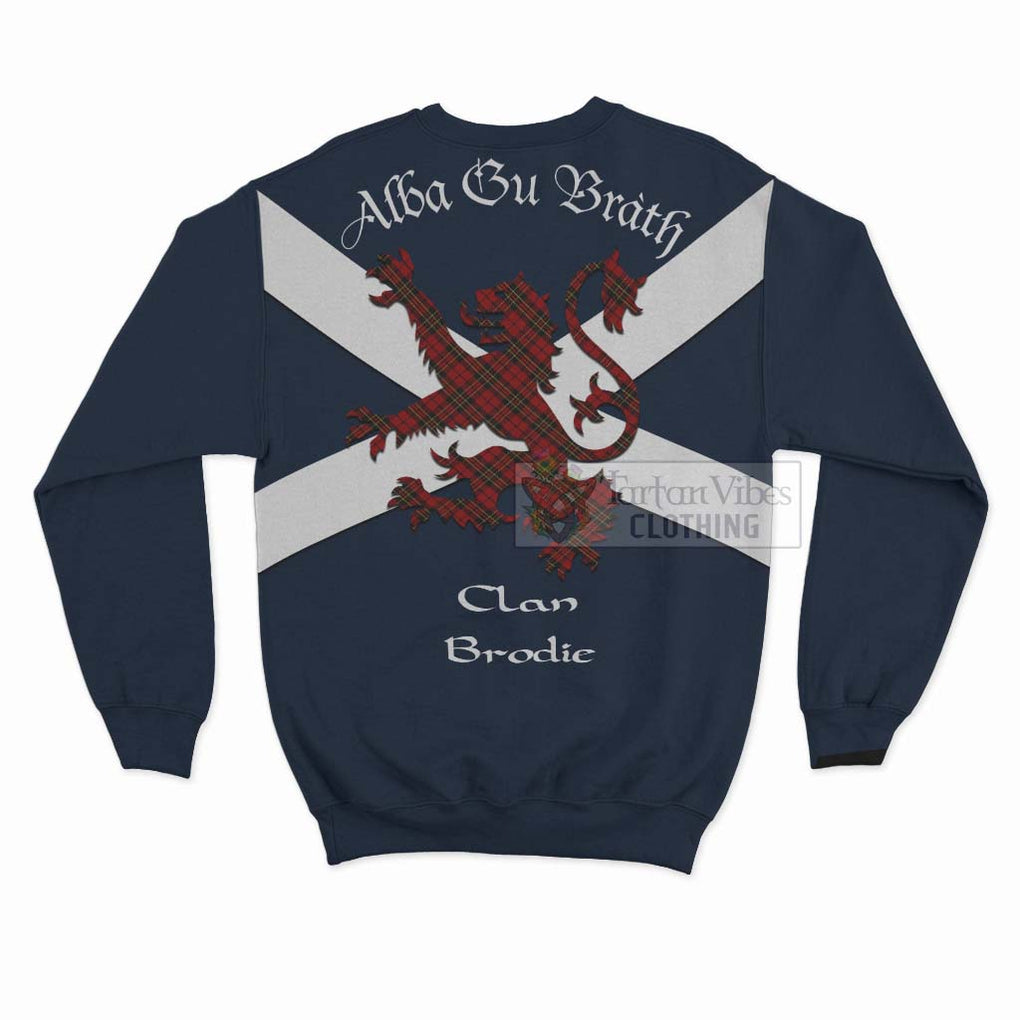 Tartan Vibes Clothing Brodie Tartan Lion Rampant Sweatshirt – Proudly Display Your Heritage with Alba Gu Brath and Clan Name