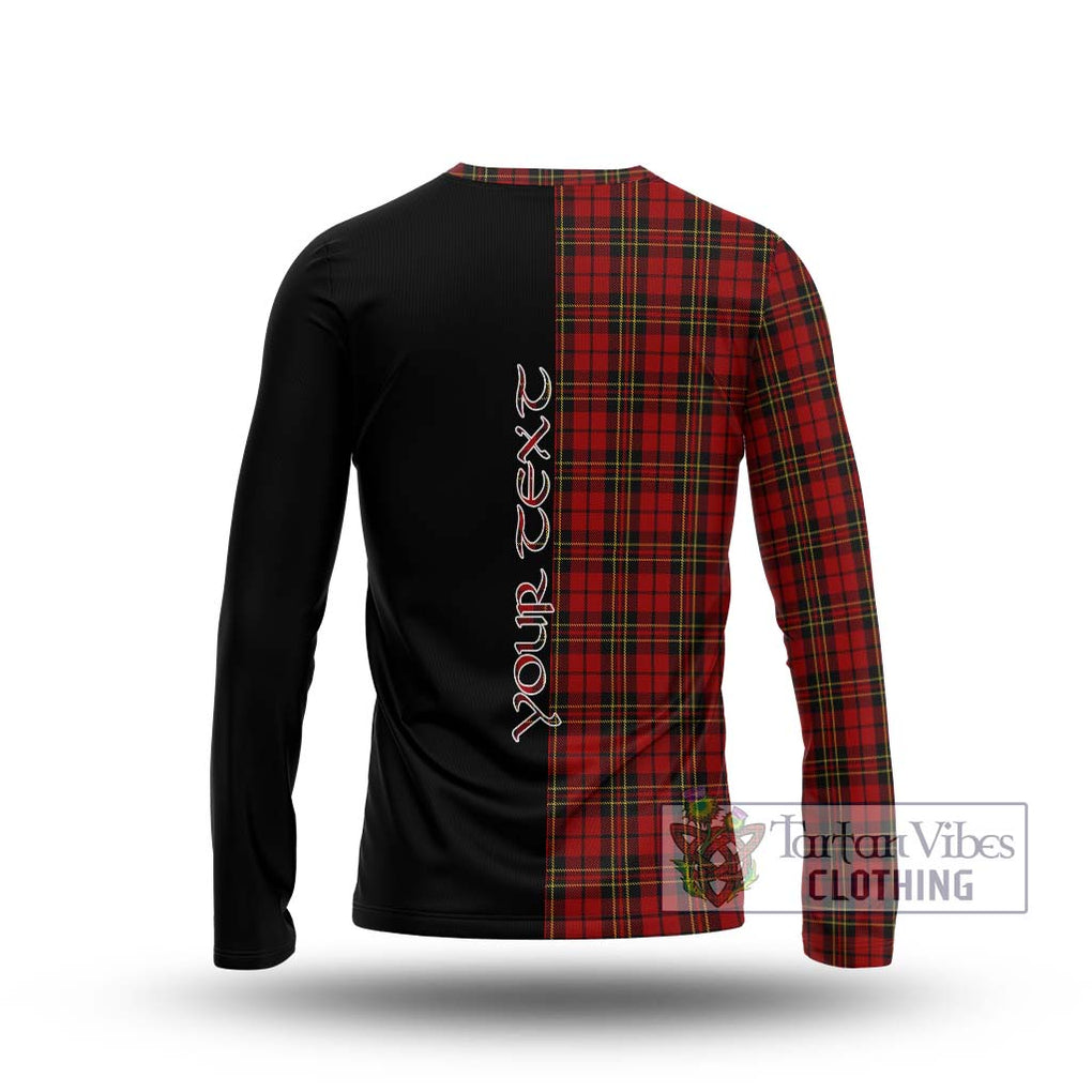 Brodie Tartan Long Sleeve T-Shirt with Family Crest and Half Of Me Style - Tartanvibesclothing Shop