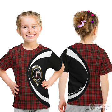 Brodie Tartan Kid T-Shirt with Family Crest Circle Style