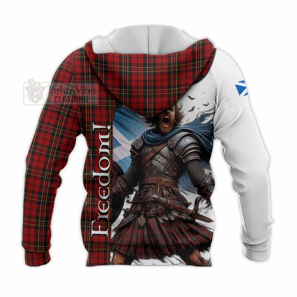 Tartan Vibes Clothing Brodie Crest Tartan Knitted Hoodie Inspired by the Freedom of Scottish Warrior