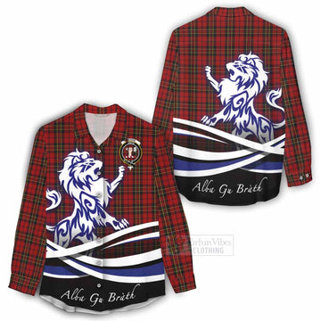 Brodie Tartan Women's Casual Shirt with Alba Gu Brath Regal Lion Emblem