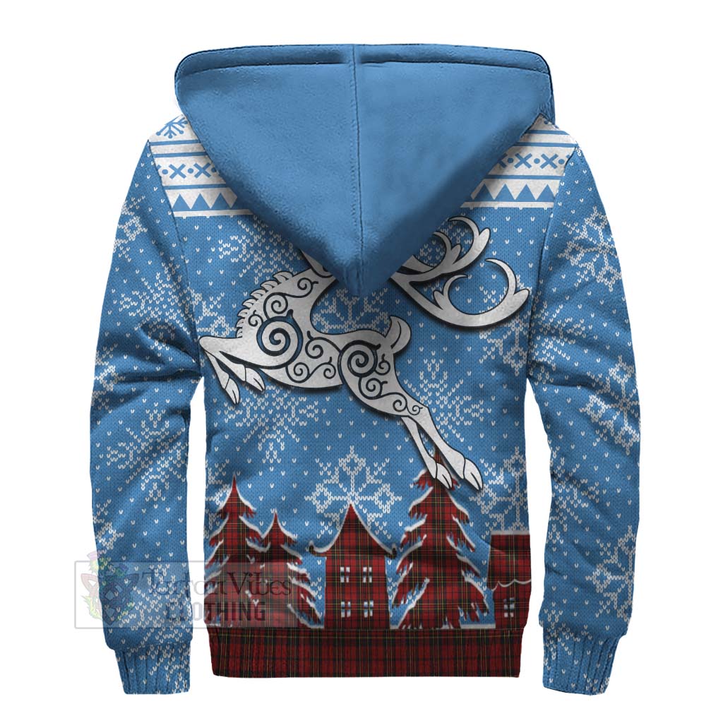 Tartan Vibes Clothing Brodie Clan Christmas Sherpa Hoodie Celtic Reindeer Style