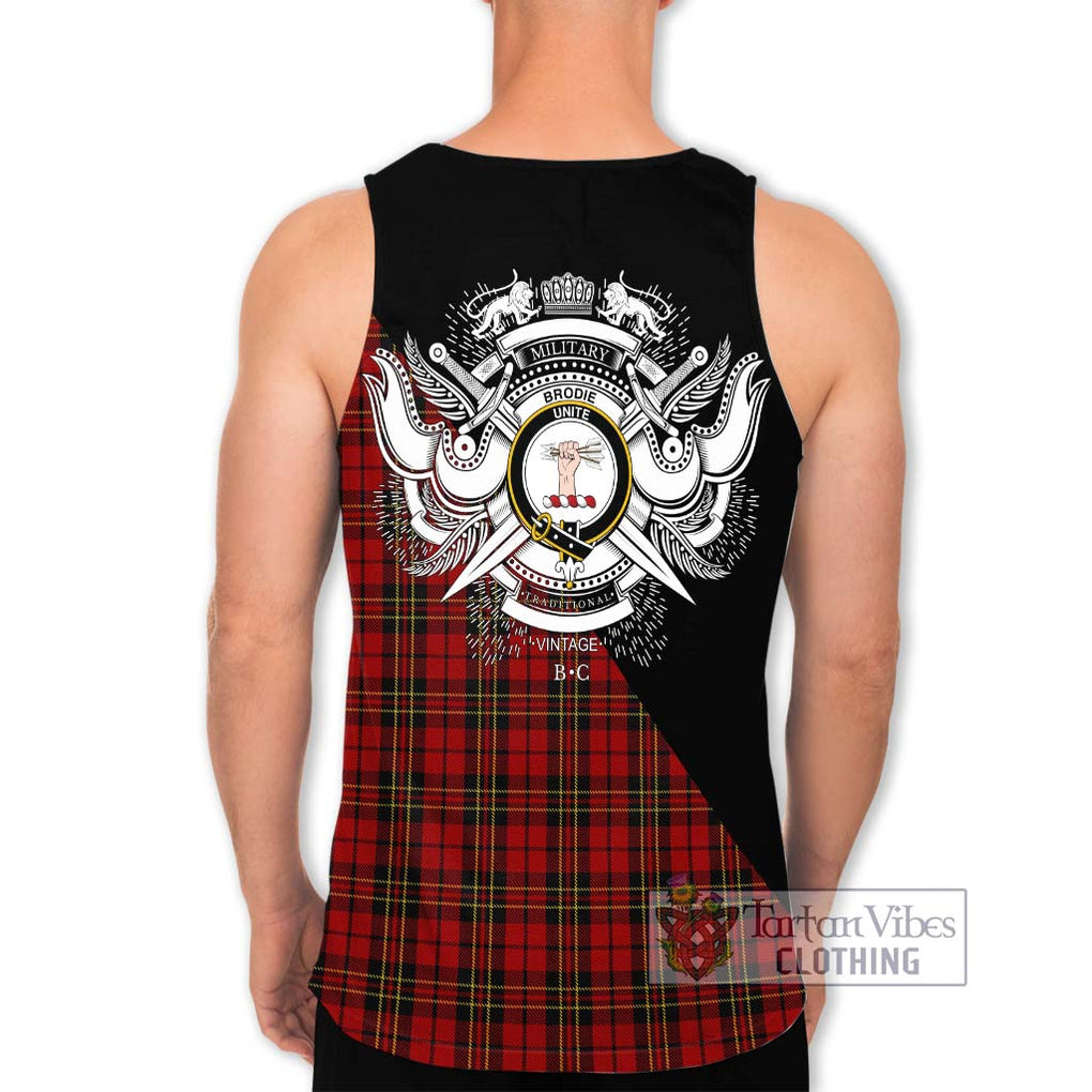 Brodie Tartan Men's Tank Top with Family Crest and Military Logo Style - Tartanvibesclothing Shop