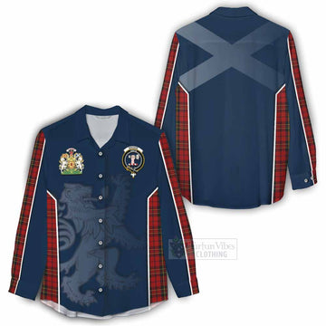 Brodie Tartan Women's Casual Shirt with Family Crest and Lion Rampant Vibes Sport Style