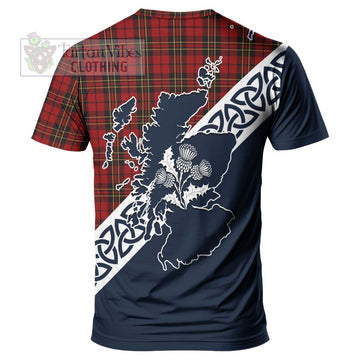 Brodie Tartan T-Shirt Featuring Thistle and Scotland Map