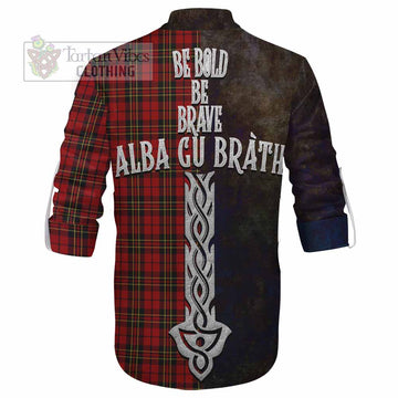 Brodie Tartan Family Crest Ghillie Kilt Shirt Alba Gu Brath Be Brave Lion Ancient Style - Tartan Vibes Clothing