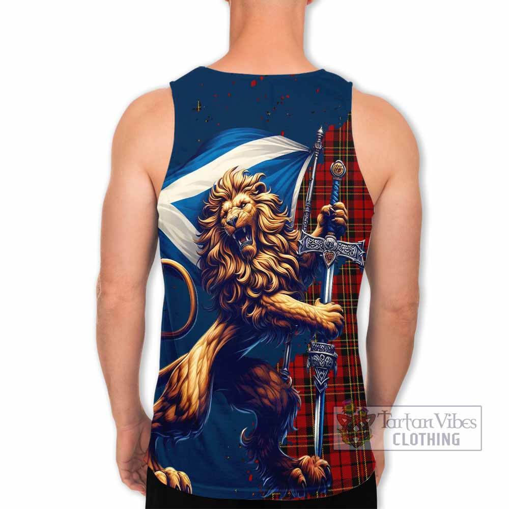 Tartan Vibes Clothing Brodie Tartan Family Crest Men's Tank Top with Scottish Majestic Lion