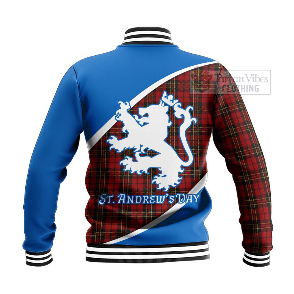 Tartan Vibes Clothing Brodie Family Crest Tartan Baseball Jacket Celebrate Saint Andrew's Day in Style