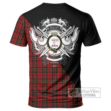 Brodie Tartan T-Shirt with Family Crest and Military Logo Style