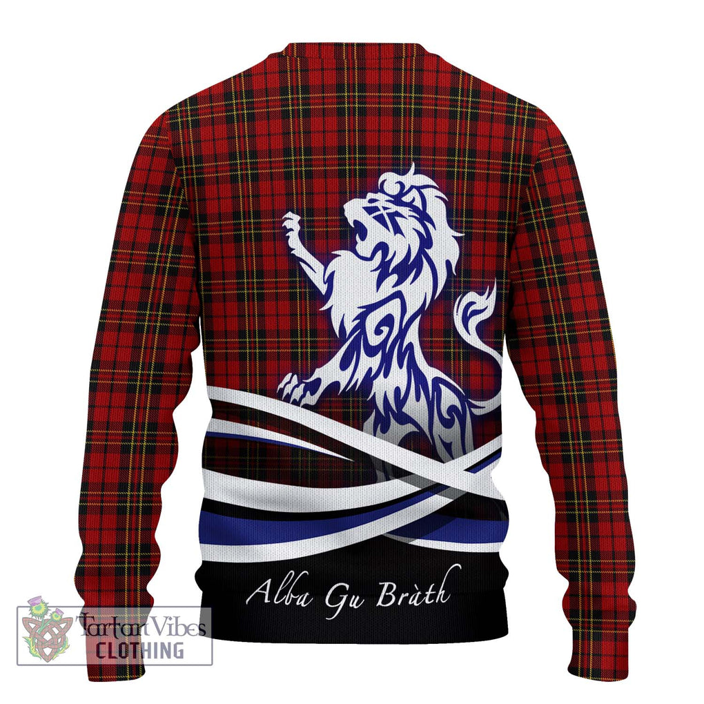 Brodie Tartan Knitted Sweater with Alba Gu Brath Regal Lion Emblem - Tartanvibesclothing Shop