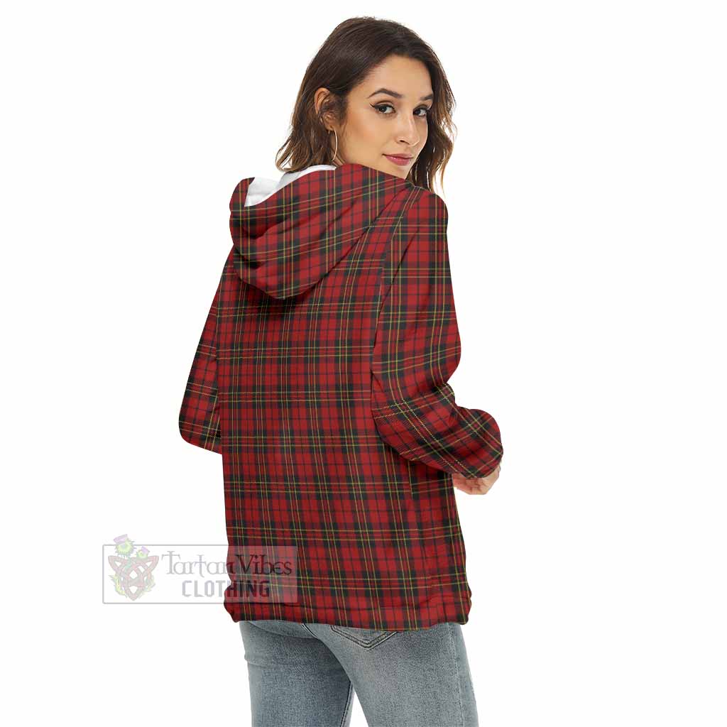 Tartan Vibes Clothing Brodie Tartan Crest Women's Borg  Half Zip Fleece Hoodie