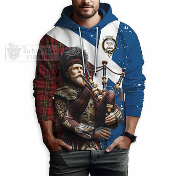 Brodie Tartan Hoodie with Family Crest Scottish Bagpiper Vibes