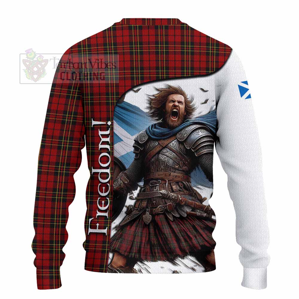 Tartan Vibes Clothing Brodie Crest Tartan Knitted Sweater Inspired by the Freedom of Scottish Warrior