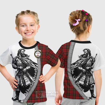 Brodie Tartan Clan Crest Kid T-Shirt with Highlander Warrior Celtic Style