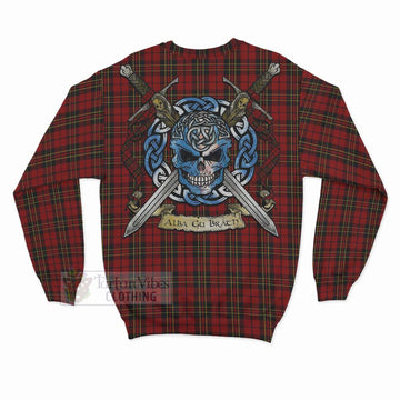 Brodie Tartan Sweatshirt with Family Crest Celtic Skull Style