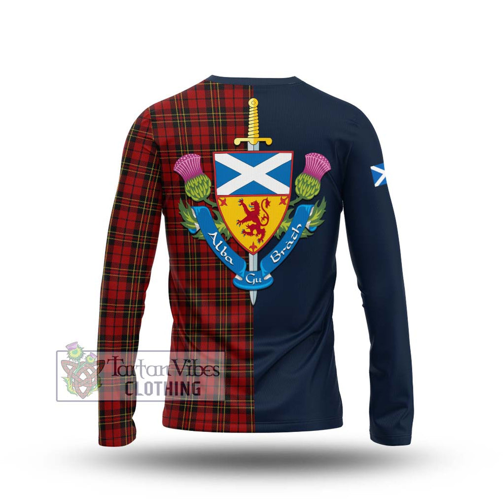 Tartan Vibes Clothing Brodie Tartan Long Sleeve T-Shirt with Scottish Lion Royal Arm Half Style