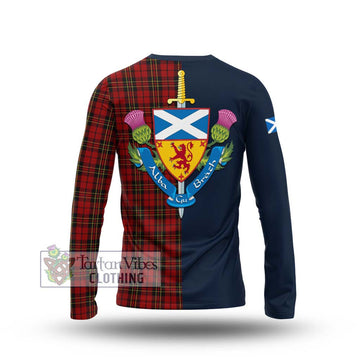 Brodie Tartan Long Sleeve T-Shirt Alba with Scottish Lion Royal Arm Half Style