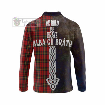 Brodie Tartan Family Crest Long Sleeve Polo Shirt Alba Gu Brath Be Brave Lion Ancient Style - Tartan Vibes Clothing