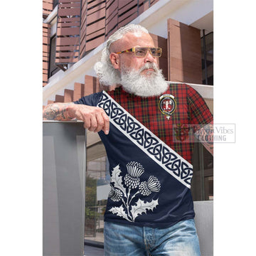 Brodie Tartan Cotton T-shirt Featuring Thistle and Scotland Map