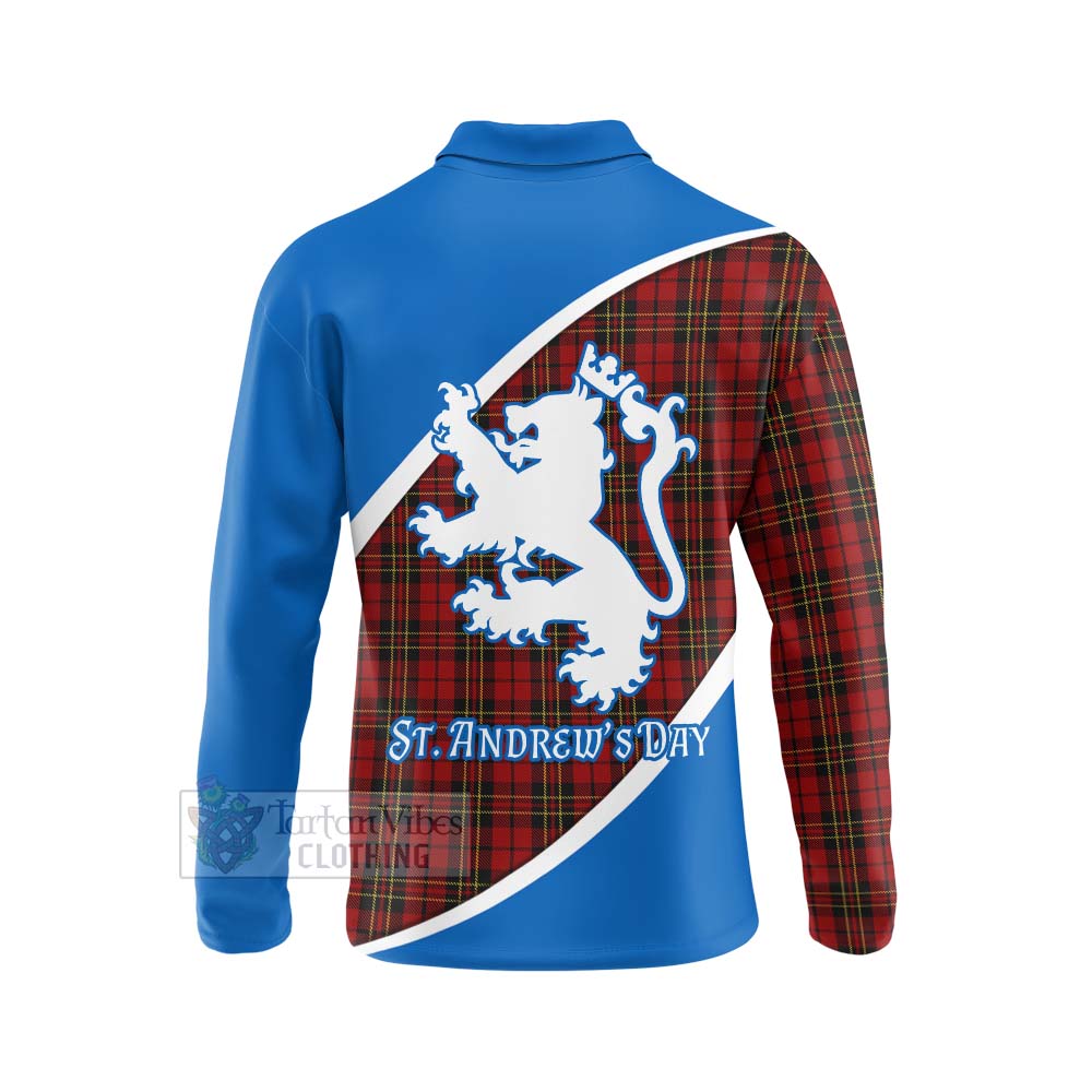 Tartan Vibes Clothing Brodie Family Crest Tartan Long Sleeve Polo Shirt Celebrate Saint Andrew's Day in Style