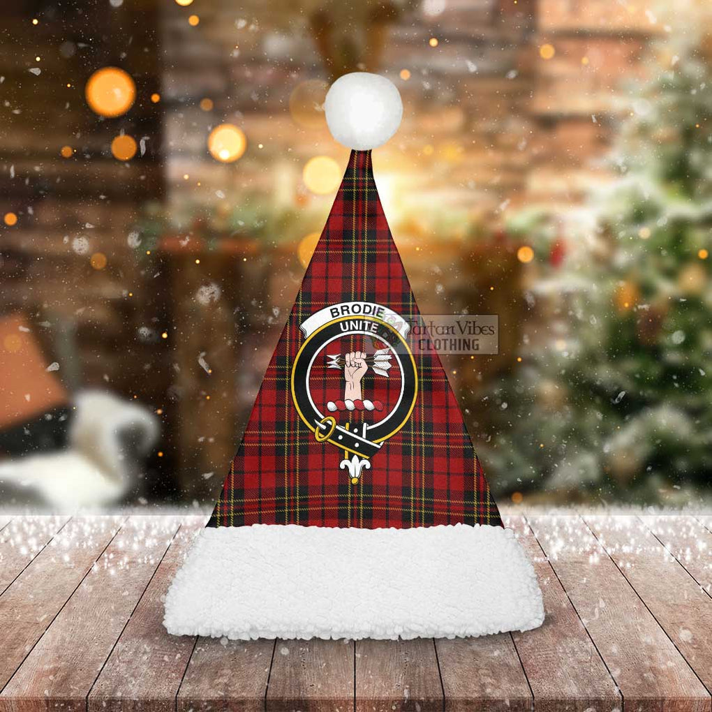 Tartan Vibes Clothing Brodie Tartan Christmas Santa Hats with Family Crest