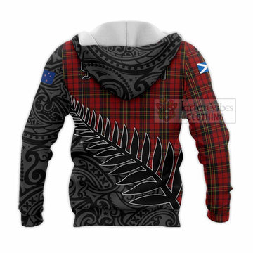 Brodie Crest Tartan Knitted Hoodie with New Zealand Silver Fern Half Style