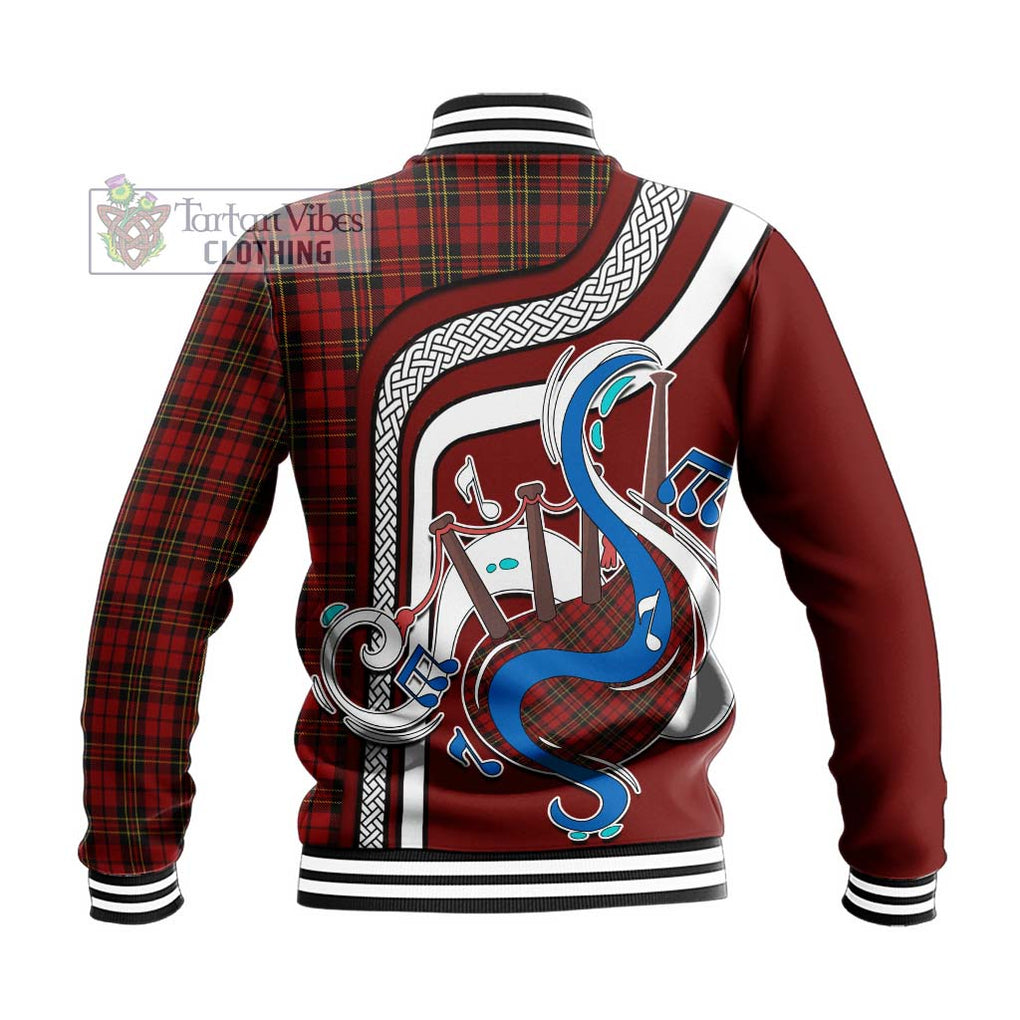 Tartan Vibes Clothing Brodie Tartan Baseball Jacket with Epic Bagpipe Style