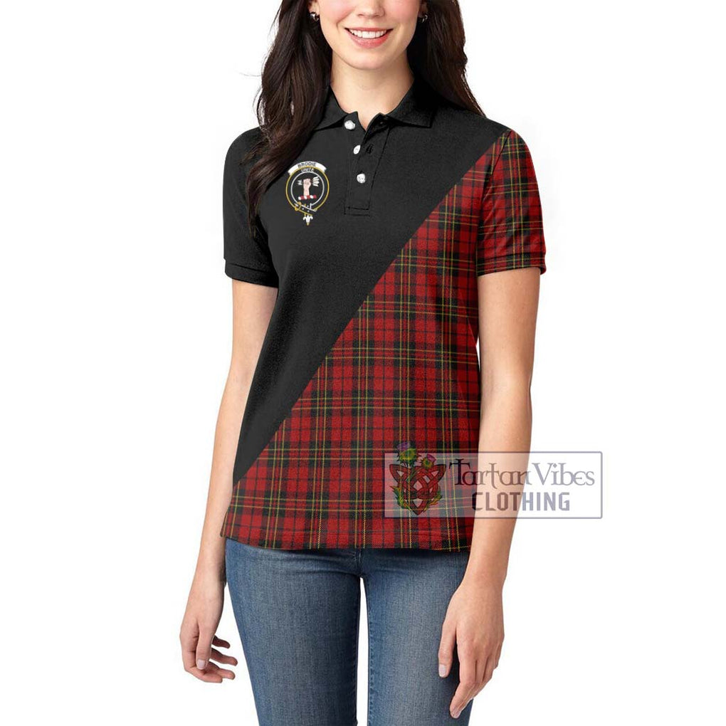 Brodie Tartan Women's Polo Shirt with Family Crest and Military Logo Style - Tartanvibesclothing Shop