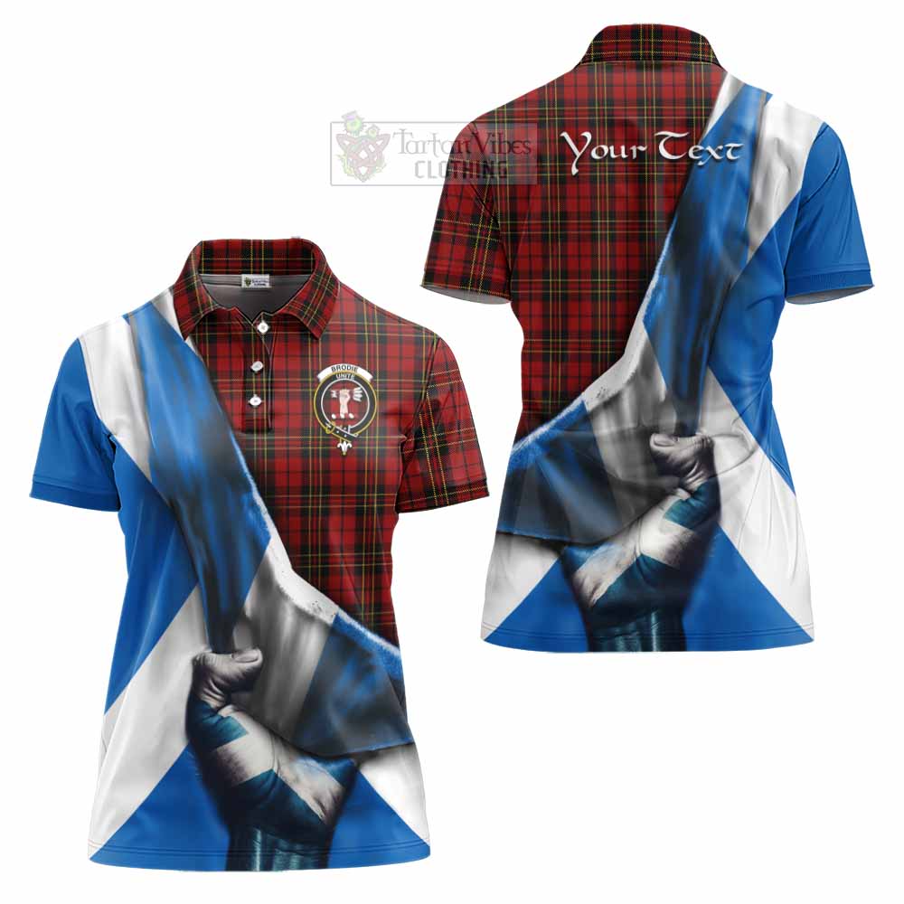 Tartan Vibes Clothing Brodie Tartan Women's Polo Shirt with Family Crest Scotland Patriotic Style